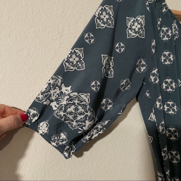 Faithfull the Brand grayish blue patterned romper - Picture 8 of 13